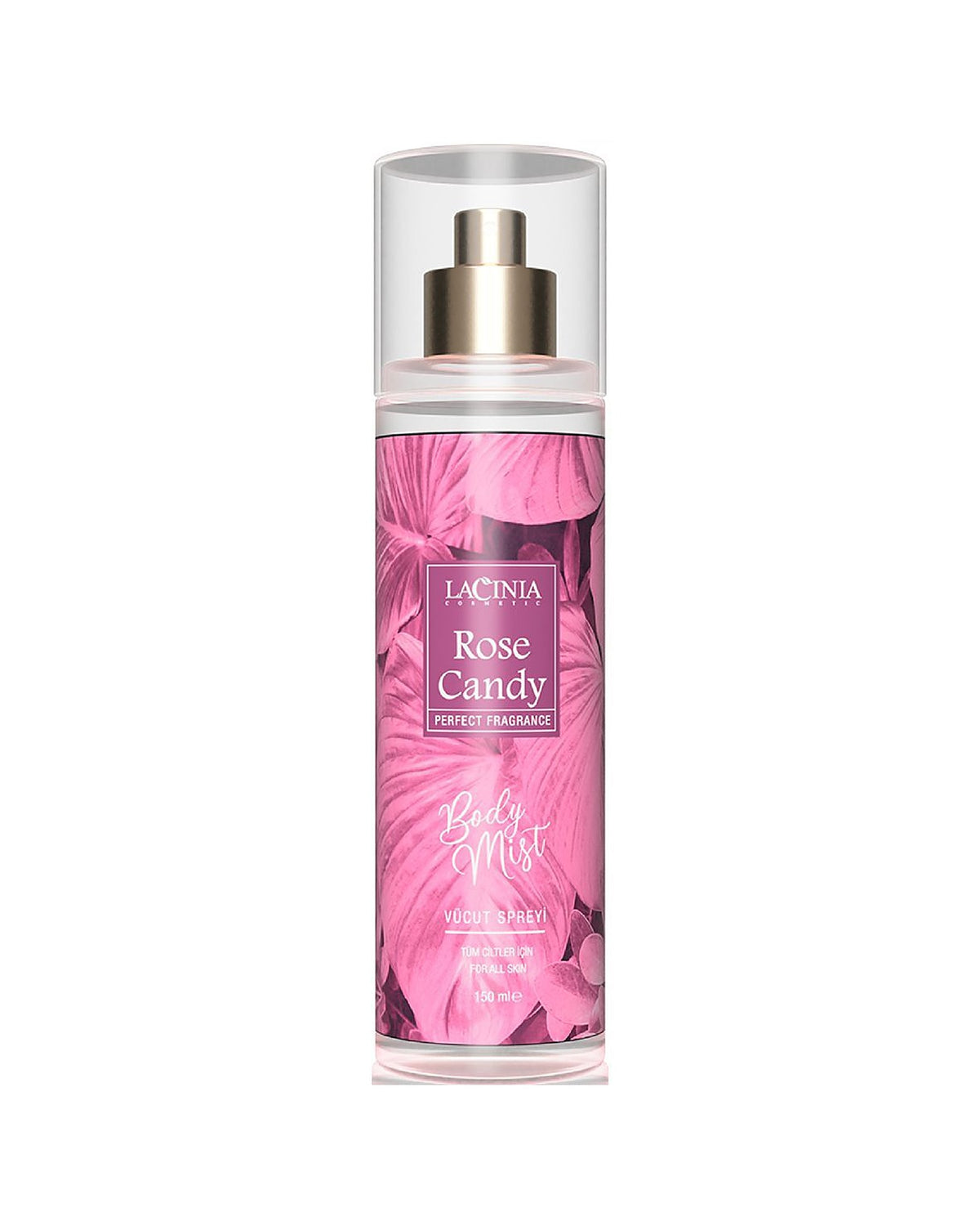 Rose Candy Body Mist'in 150 ml sprey şişesi